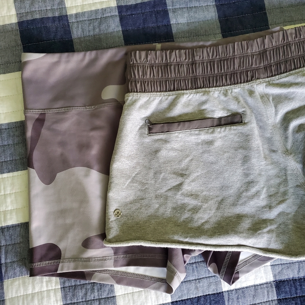 Lululemon Lounge Shorts and Camo Bike Shorts